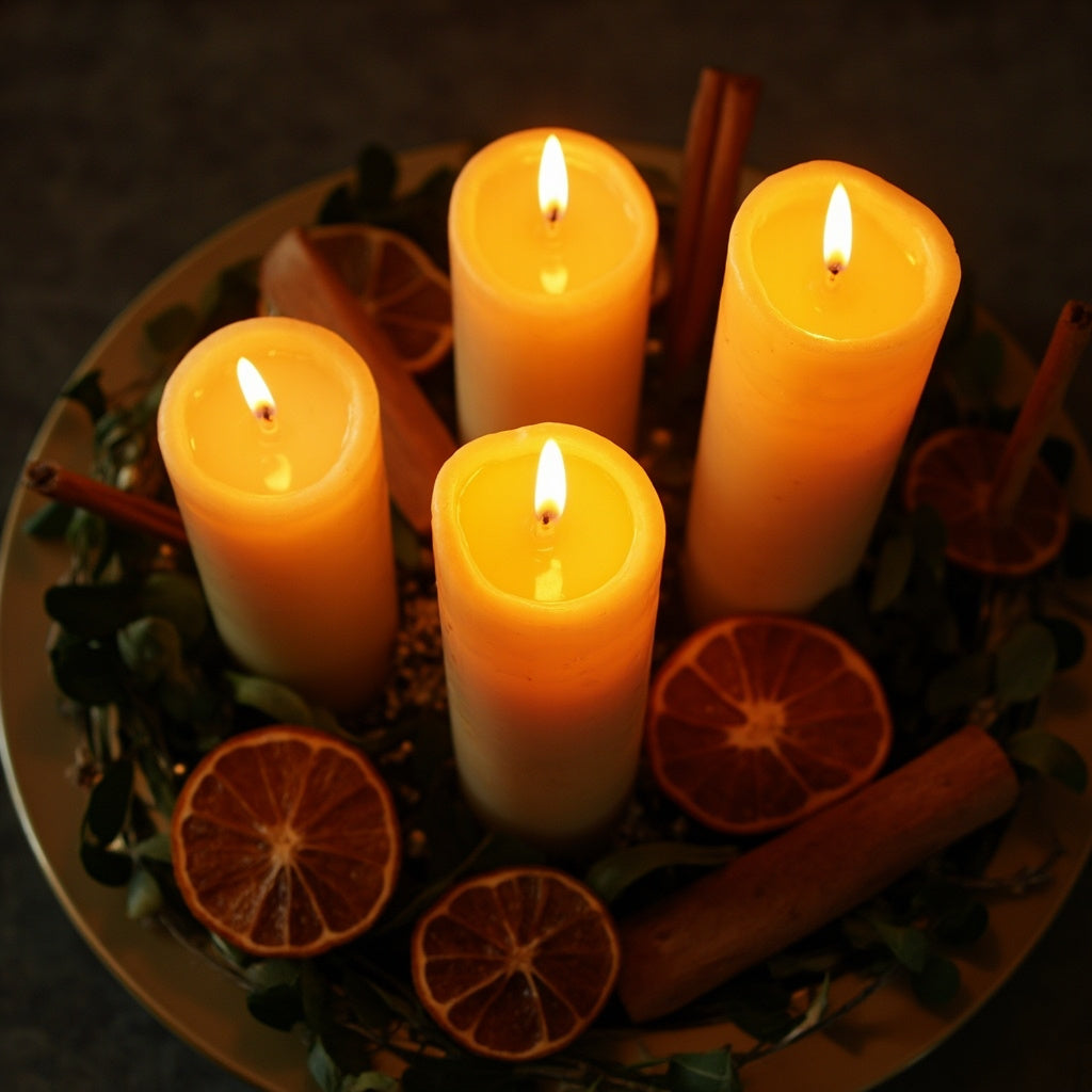 Beeswax Pillar Candles Set of 3 Unscented