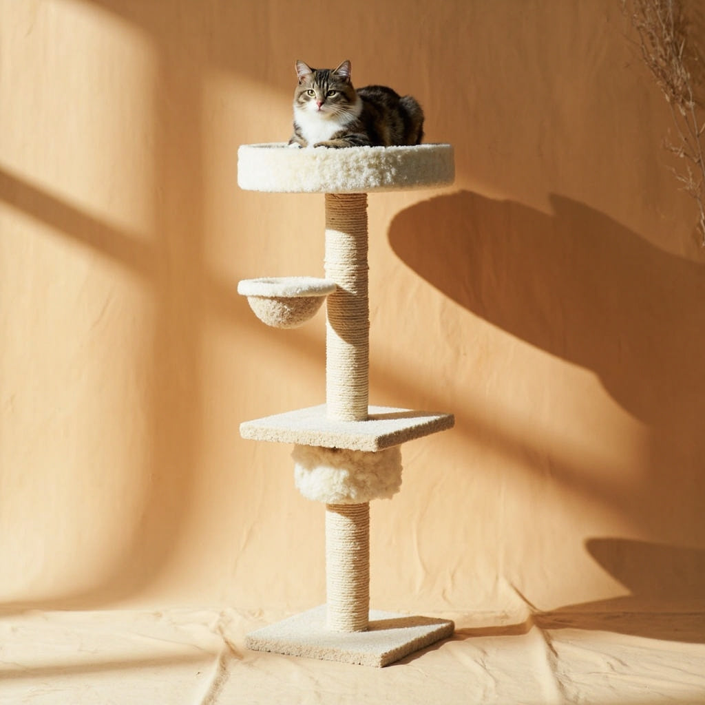 Cat Tree Tower 60-Inch — Sisal Scratching Posts, Plush Perches - Hearth & Hide