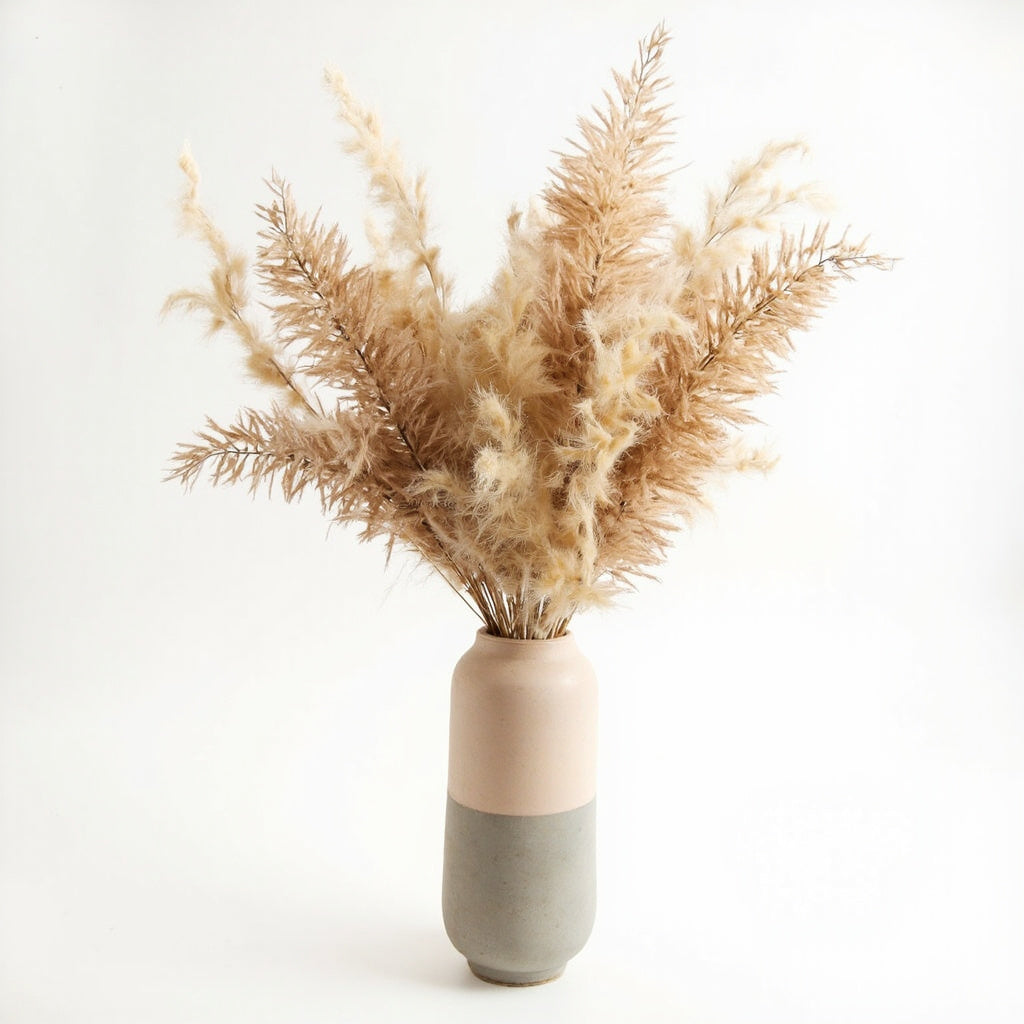 Faux Pampas Grass Dried Bouquet