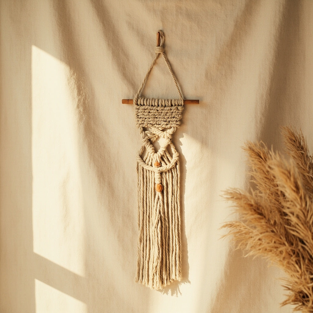 Hand-Knotted Macrame Wall Hanging — Cotton, 24-Inch - Hearth & Hide