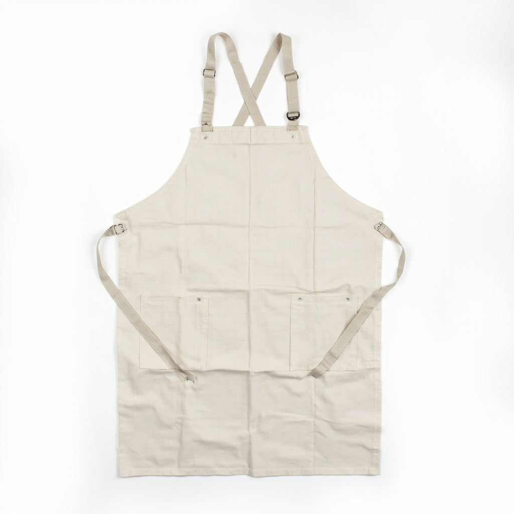 Linen Apron Crossback with Pockets