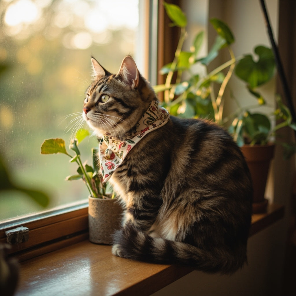 Linen Pet Bandana Adjustable 3 Pack