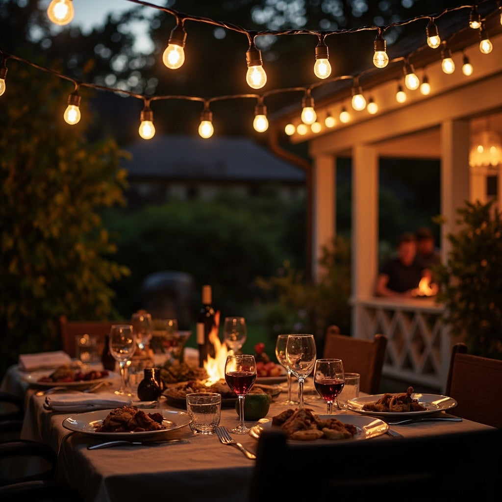 Outdoor String Lights Edison Bulbs 25ft