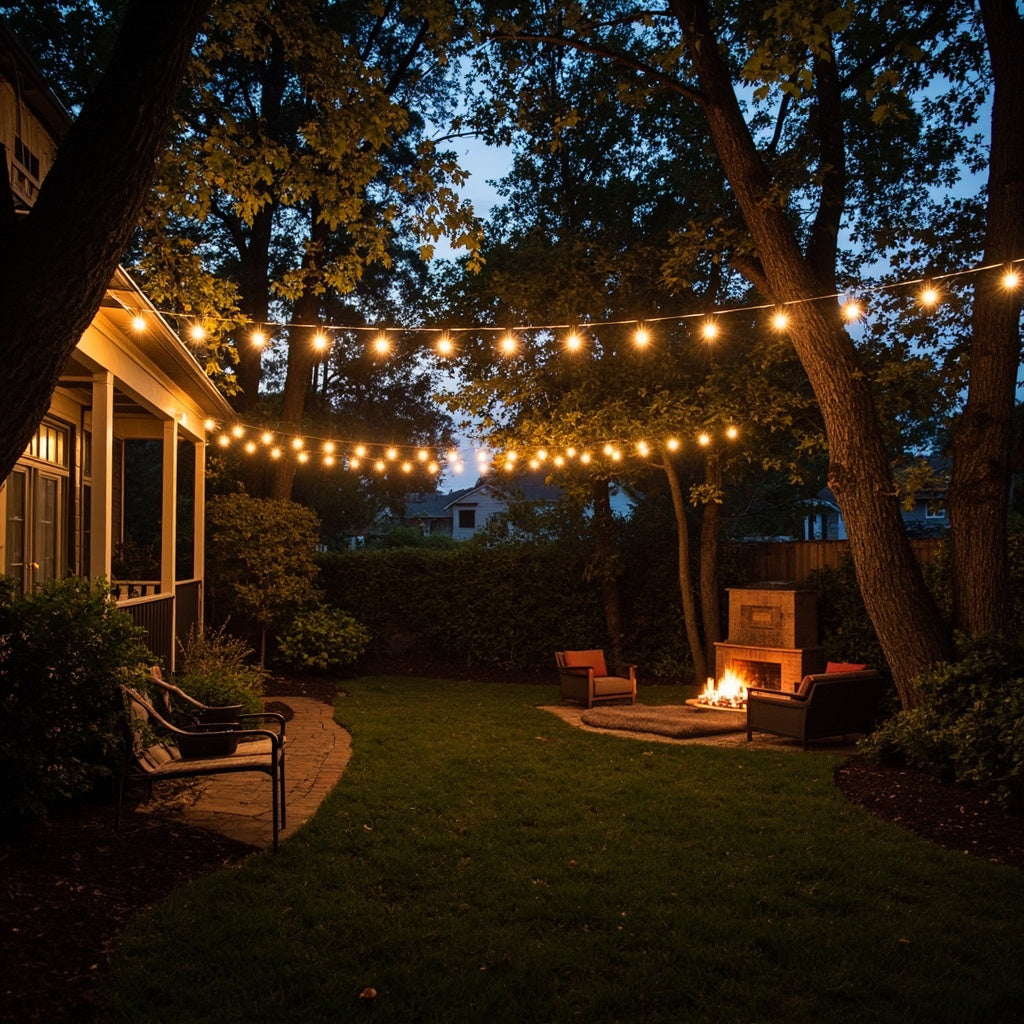 Outdoor String Lights Edison Bulbs 25ft