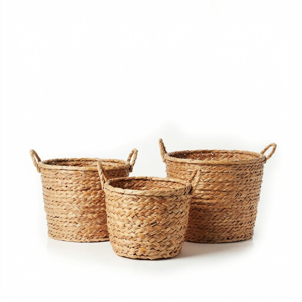 Rattan Wicker Basket Set 3 Piece Storage