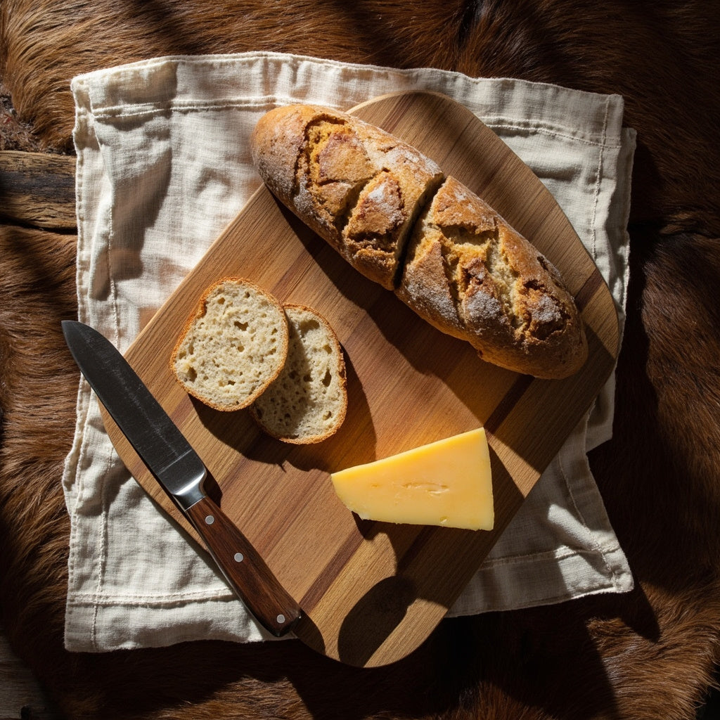 Rustic Acacia Wood Cutting Board with Juice Groove
