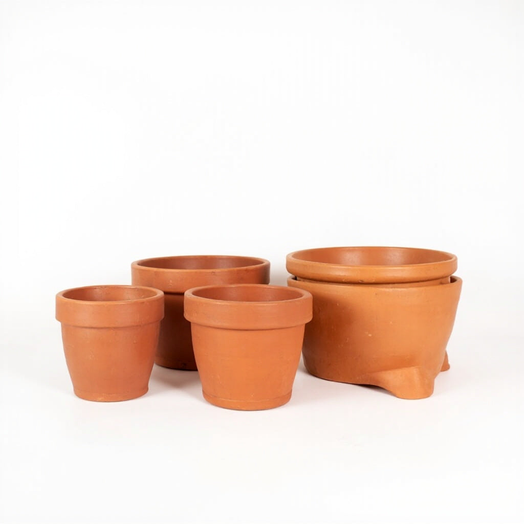 Terracotta Plant Pots Set of 5 with Saucers