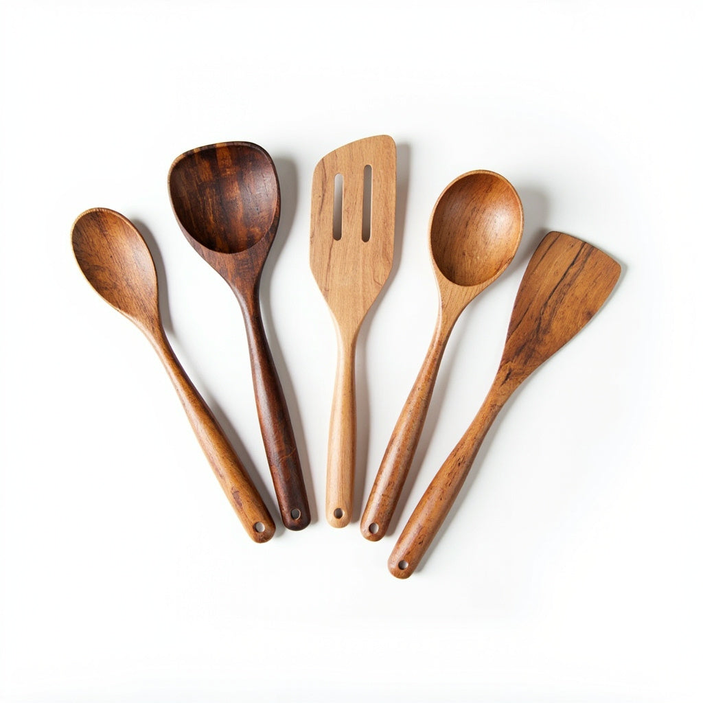 Walnut Wooden Cooking Utensil Set 5 Piece
