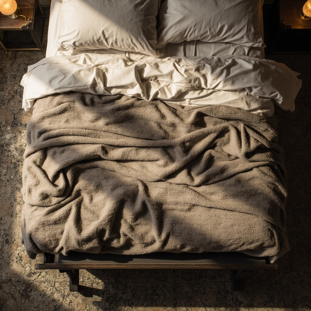 Wool Throw Blanket Woven Tasseled